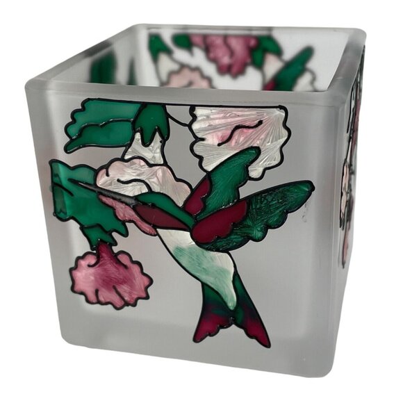 Vintage Joan Baker Designs Hummingbird Candle Holder 3” Hand Painted Flowers - Picture 1 of 10